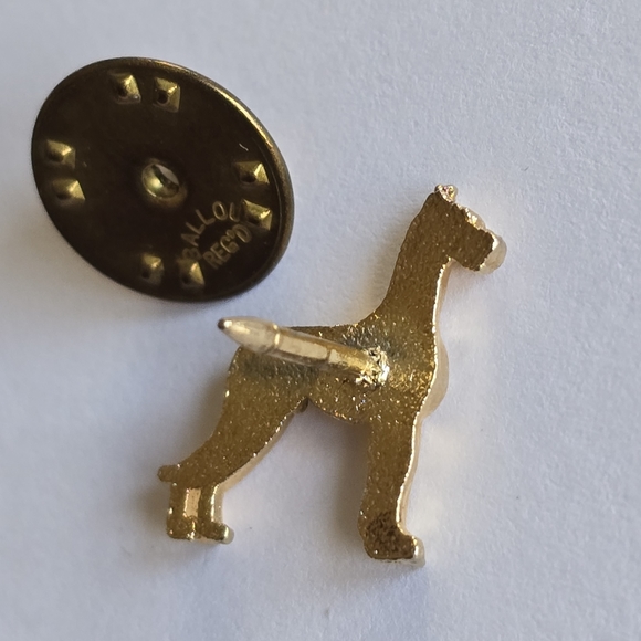 Vintage dog pin lapel brooch gold tone pup puppy canine doberman great dane - Picture 6 of 9